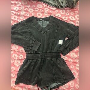 Free People Charcoal Jumpsuit